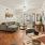 a living room with a wood floor