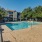 a swimming pool in a backyard